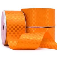 Fita de Cetim Xadrez Com Brilho 38mm com 10 Metros - Cinderela 37 - laranja