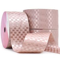 Fita de Cetim Xadrez Com Brilho 38mm com 10 Metros - Cinderela 151 rose gold