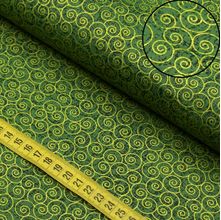 Tecido Estampado para Patchwork - Natal : Caracol com Textura Verde (0,50x1,50)