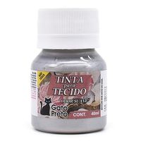 Tinta para Tecido Metálica Gato Preto 40ml 301 prata