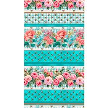 Tecido Estampado para Patchwork - Flower love Por Cris Polleto : Barrado Tifany (0,50x1,40)