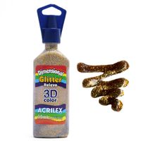 Tinta Dimensional Glitter Relevo 3D Acrilex 35ml 201 - ouro