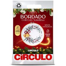 Kit Bordado Natal 2024 Círculo - Sinos Natalinos