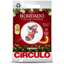 Kit Bordado Natal 2024 Círculo - Meia de Natal