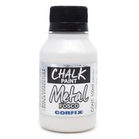 Tinta Chalk Paint Metal 100ml - Corfix  391 branco metálico