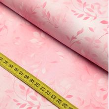 Tecido Estampado para Patchwork - Romance : Folhas Rosa Claro (0,50x1,50)