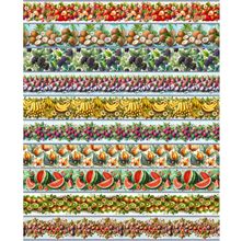 Tecido Estampado para Patchwork - Salada de Frutas : Barrados de Frutas (0,50x1,50)