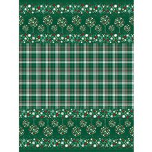 Tecido de Sarja Impermeável - Natal : Barrado de Natal Verde (0,50x1,70)