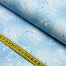 Tecido Estampado para Patchwork - Romance : Folhas Azul Claro (0,50x1,50)