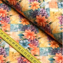 Tecido Estampado Para Patchwork - Vitral 2 (0,50x1,50)