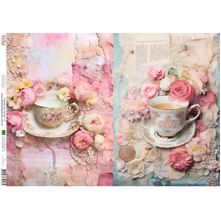 Papel de Seda Arte Fácil Xícara com Rosas II - SE-013