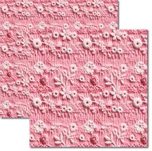 Papel para Scrapbook Arte Fácil Bordado Rosa 4 - SC-898