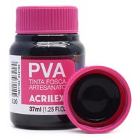 Tinta PVA Fosca para Artesanato 37ml - Acrilex 520 - preto