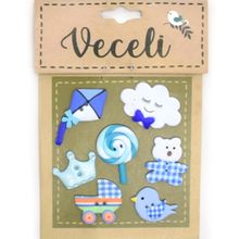 Botão Feito a Mão Veceli - Fofo Azul