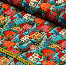 Tecido Estampado para Patchwork - Houses : Cidade Aquarela - 87087 (0,50x1,50)