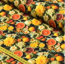 Tecido Estampado para Patchwork - Digital 3D - Renata Blanco : Flores com Laranjas (0,50x1,50)