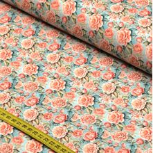 Tecido Estampado para Patchwork - Jardim de Rosas : Floral Camelias e Tulipas (0,50x1,50)