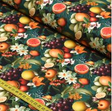 Tecido Estampado para Patchwork - Digital 3D - Renata Blanco : Uvas com Flores (0,50x1,50)