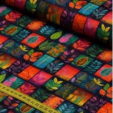 Tecido Estampado para Patchwork - Clube Mais Criativo : Patchwork de Folhas (0,50x1,50)