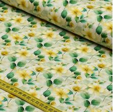 Tecido Estampado para Patchwork - Clube Mais Criativo : Floral Amarelo (0,50x1,50)