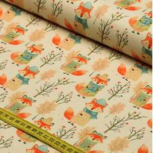 Tecido Estampado para Patchwork - Clube Mais Criativo : Raposas Grande (0,50x1,50)