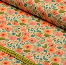 Tecido Estampado para Patchwork - Clube Mais Criativo : Floral Aquarela - I (0,50x1,50)