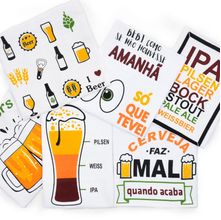Kit Pano de Prato Asteka Cerveja 66x40cm - 5 Unidades