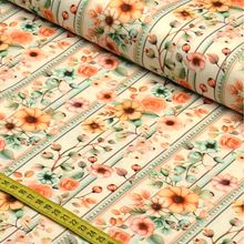 Tecido Estampado para Patchwork - Madrigal : Floral Grande com Listras (0,50x1,50)