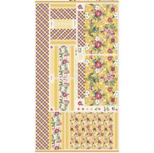 Tecido Estampado para Patchwork - Giardino : Painel Giallo (0,80x1,50)