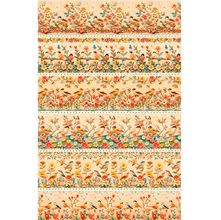 Tecido Estampado para Patchwork - Barrado : Pássaro e Flores (0,50x1,50)
