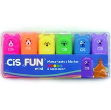 Marca Texto Cis Fun Mini - Estojo 6 Cores Neon