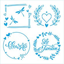 Stencil Litoarte 20 x 20 cm - STXX-306 Jardim