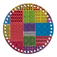 Base Para Crochê Redonda Decorada 19,5cm Bcd20-003