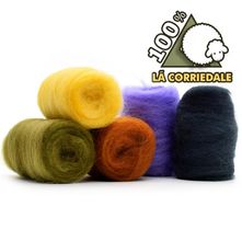 Lã Corriedale para Feltragem - Kit 5 Mechas Energia 50g