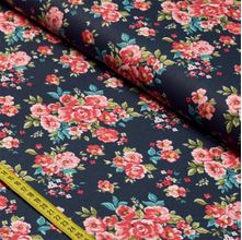 Tecido Estampado Para Patchwork - Floral : Melbourne Marinho (0,50x1,50)