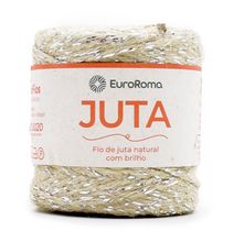 Barbante Ecojuta Com Brilho Prata 100g - EuroRoma