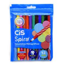 Caneta Hidrográfica CIS Spiro - 12 Cores