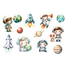 Estampa Fácil Fabricart - Astronautas