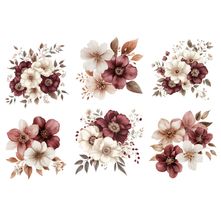Estampa Fácil Fabricart - Flores Burgundy