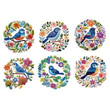Estampa Fácil Fabricart - Guirlanda de Passáros