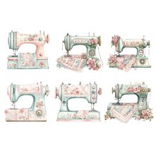 Estampa Fácil Fabricart - Máquina de Costura Pastel