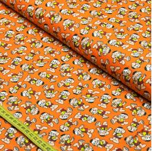 Tecido Tricoline Turma da Mônica: Cascão Fundo Laranja (0,50x1,40)