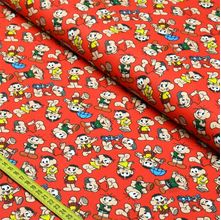 Tecido Tricoline Turma da Mônica : Fundo Vermelho (0,50x1,40)