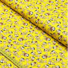 Tecido Tricoline Turma da Mônica: Magali Fundo Amarelo (0,50x1,40)
