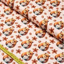 Tecido Tricoline Coleção Capybaras : Capivara e Café (0,50x1,50)
