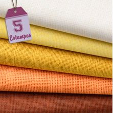 Kit de Tecido Linho Amarelo (30X70) 5 Estampas