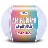 Fio Amigurumi Chenille Círculo 100g - PRÉ-VENDA 8001 branco