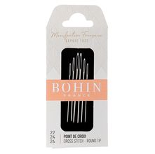 Agulha para Bordar Ponto Cruz nº 22/24/26 Bohin - 6 Unidades
