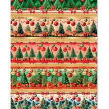 Tecido Tricoline Barrado Natal : Cor Barrados Pinheiros (0,50x1,50)