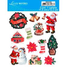 Botão em MDF Aplique Natal - Noite de Natal - BAN - 003